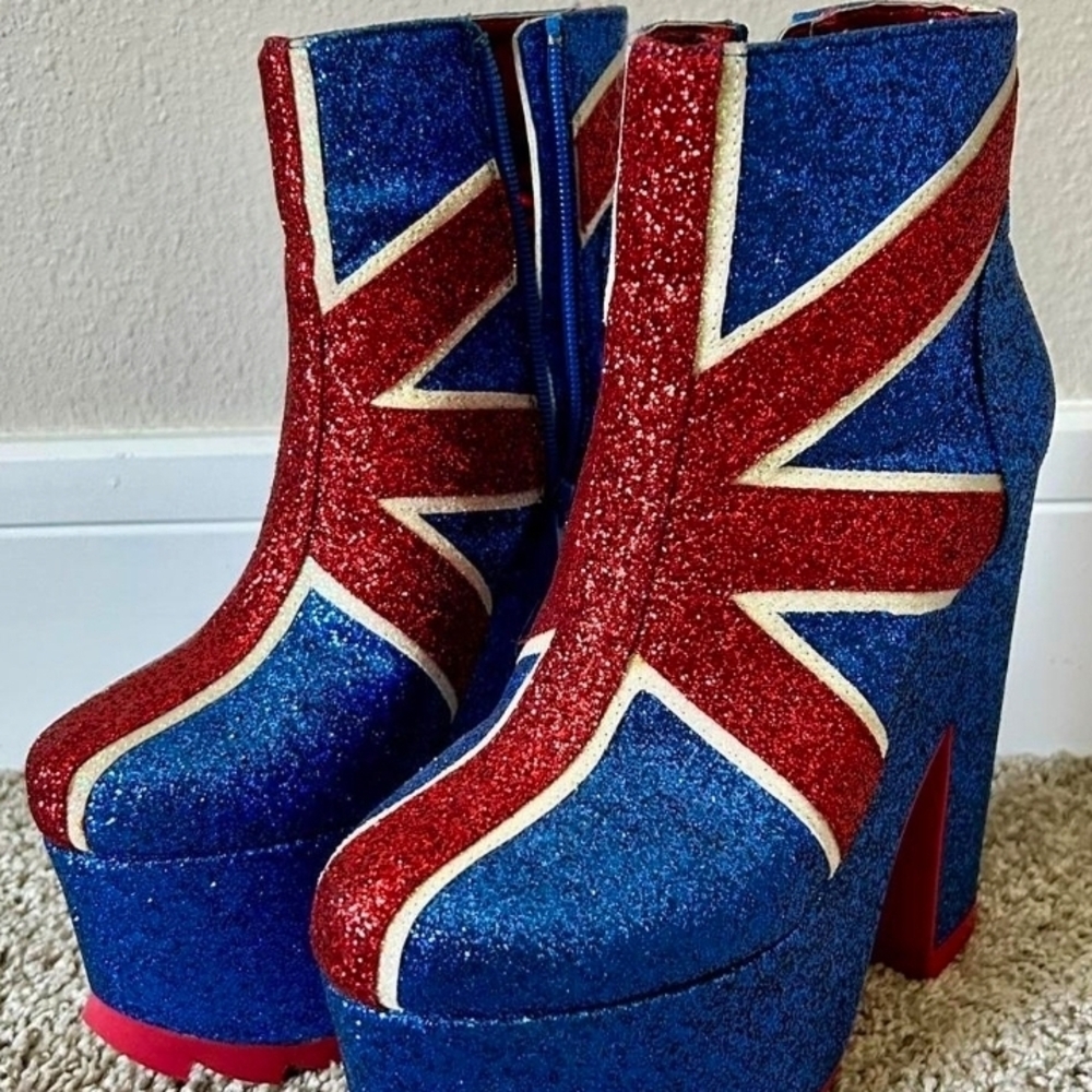 Sparkling Union Jack Platform Boots
